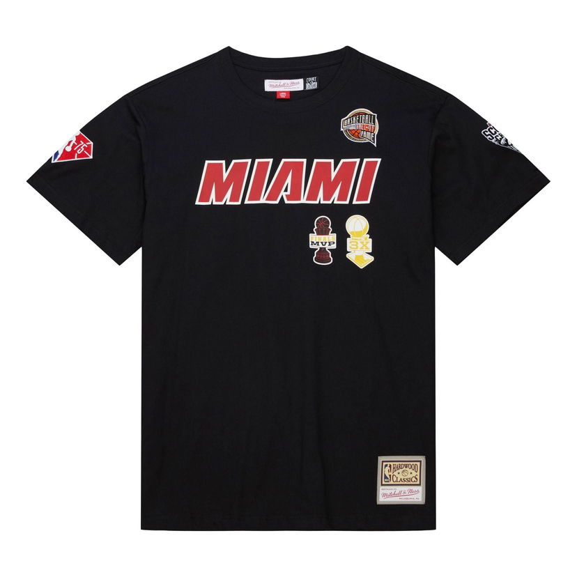 T-paita Mitchell & Ness NBA Heat HOF T-Shirt 'Dwayne Wade 3' Musta | TCRW6862-MHEYYDWABLCK