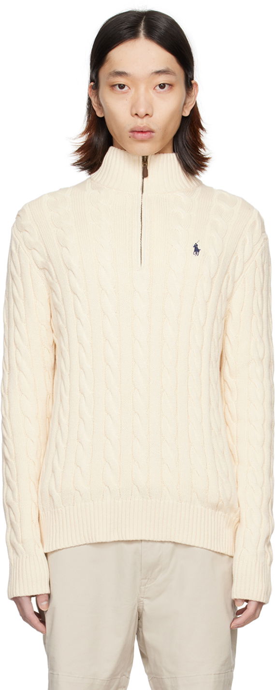 Villapaita Polo by Ralph Lauren Embroidered Sweater Beige | 710810841015