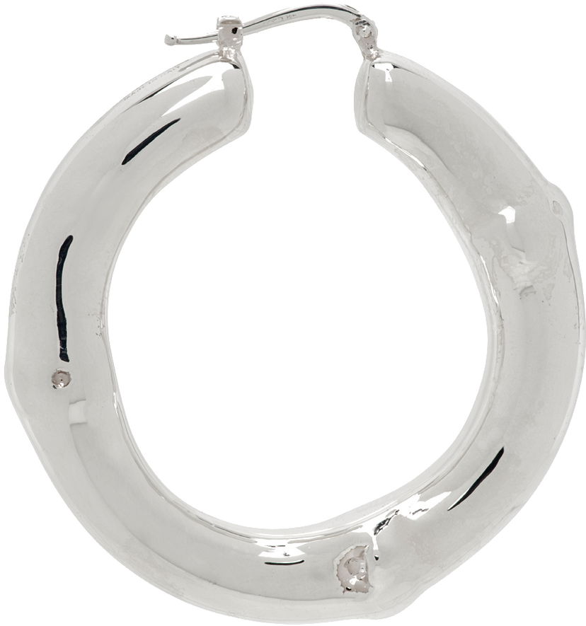 Korvakorut Jil Sander Polished Single Hoop Earring Metallinen | J29VG0020_J12029