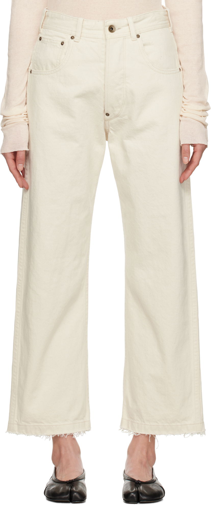 Jeans Maison Margiela Maison Margiela Frayed Jeans Valkoinen | S50LA0240 M30026