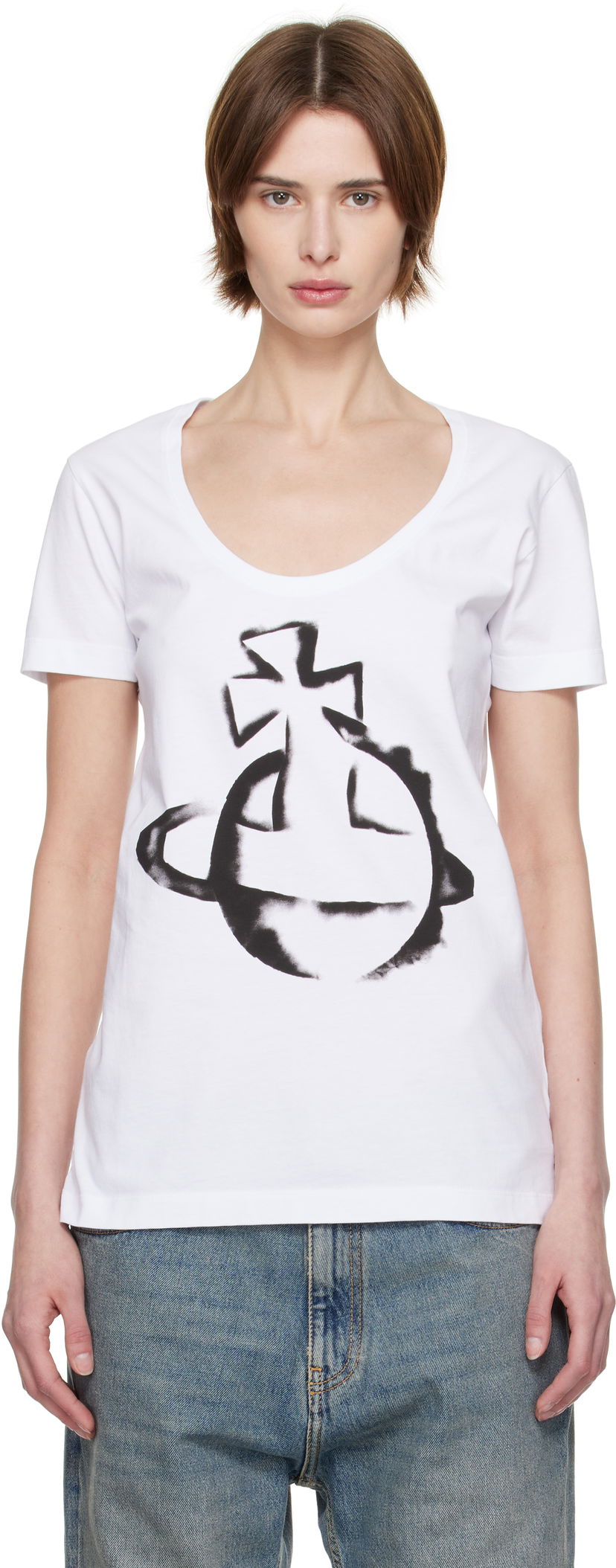T-paita Vivienne Westwood Vivienne Westwood Stencil Orb Lollo T-Shirt Valkoinen | 3G010034-J001M-