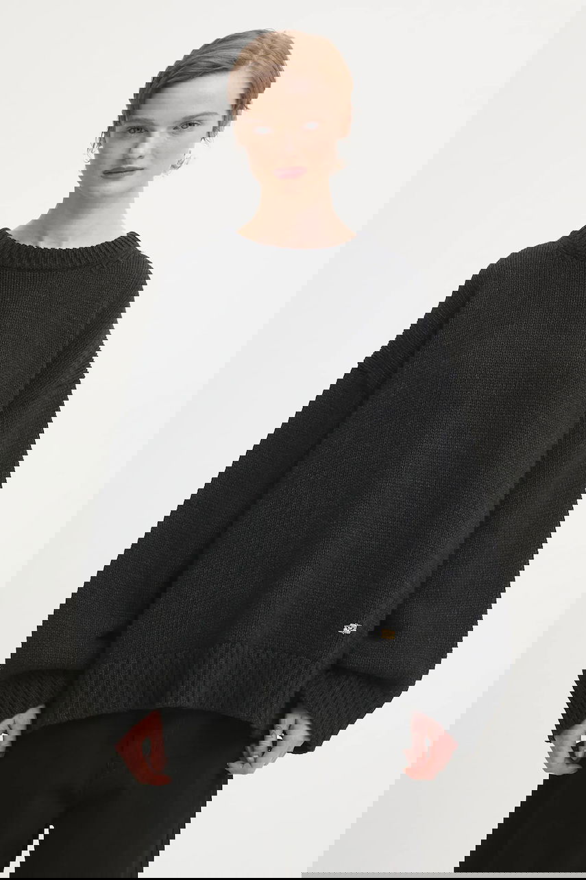 Villapaita GANNI Chunky Wool Mix Harmaa | K2610, 0