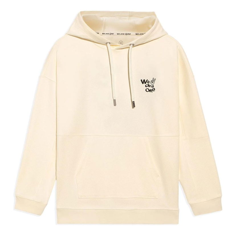 Huppari Li-Ning Wade We Are One Graphic Hoodie Beige | AWDS113-7