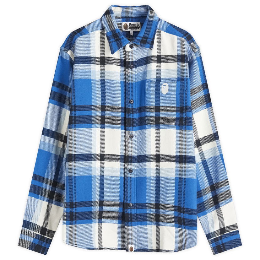 Paita BAPE Checked Overshirt Sininen | 001SHK801004M-BLU