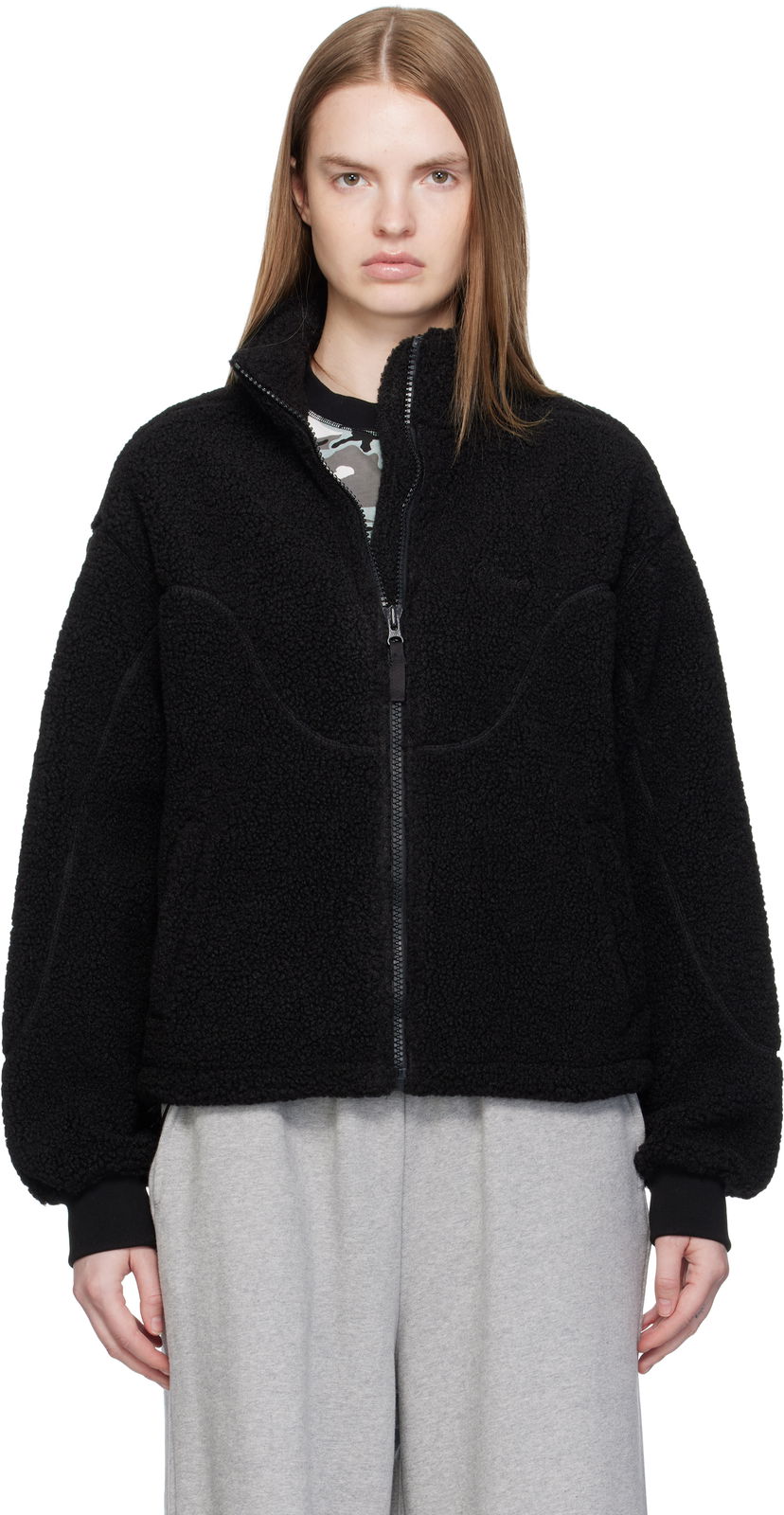 Takki Dime Dime Polar Fleece Sherpa Zip Jacket Musta | DIMEFA258BLK