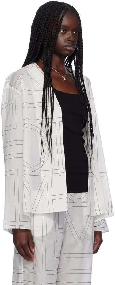Paita TOTEME TOTEME Monogram Print Long Sleeve Shirt Valkoinen | 243-WRT976-FB0239, 1