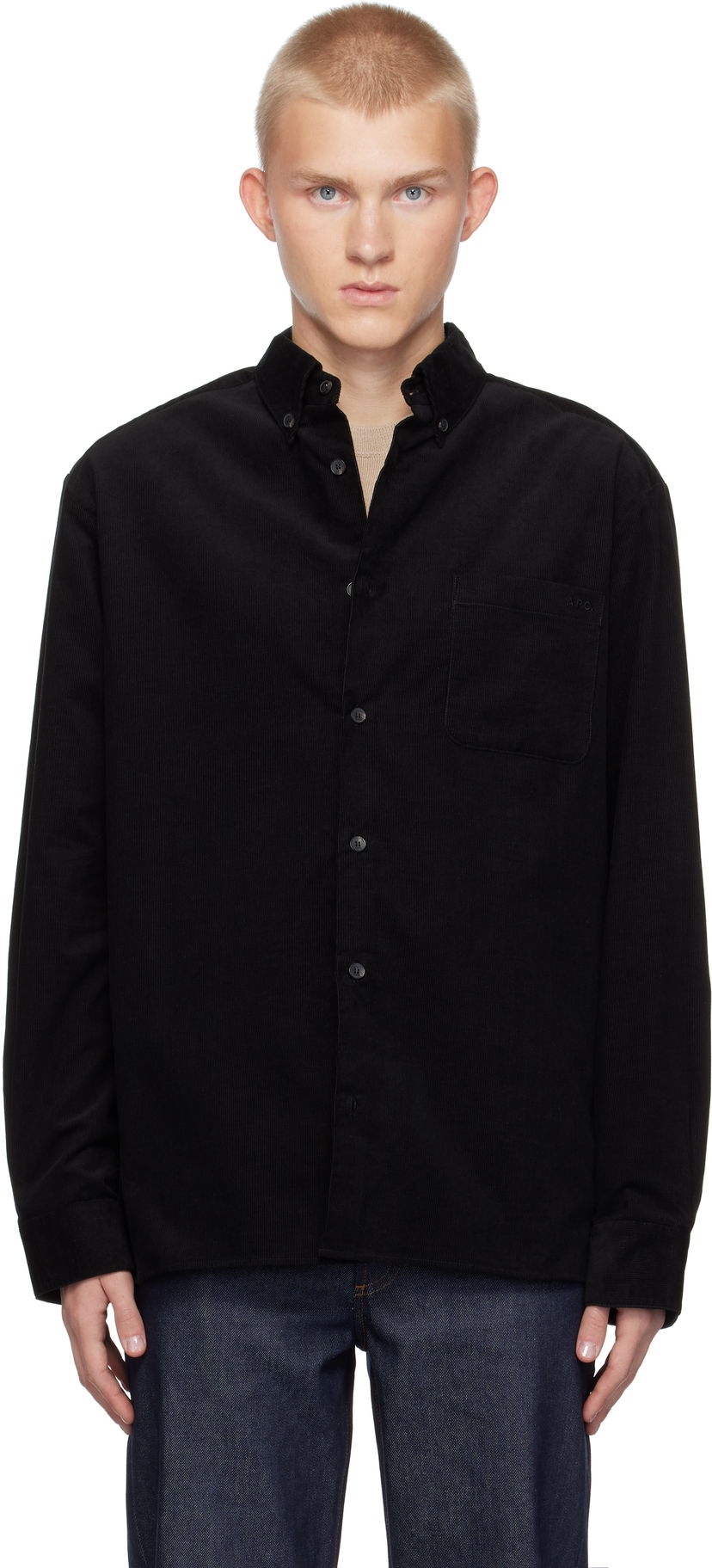Paita A.P.C. Corduroy Shirt Musta | COHFR-H12599