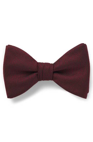 Asusteet BOSS Pre-tied Silk Blend Ribbed Bow Tie Burgundia | 50520667