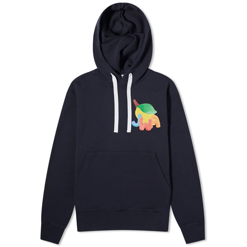Huppari JW Anderson JWA Lemon Print Hoodie Tummansininen | JW0171-PG0717-888
