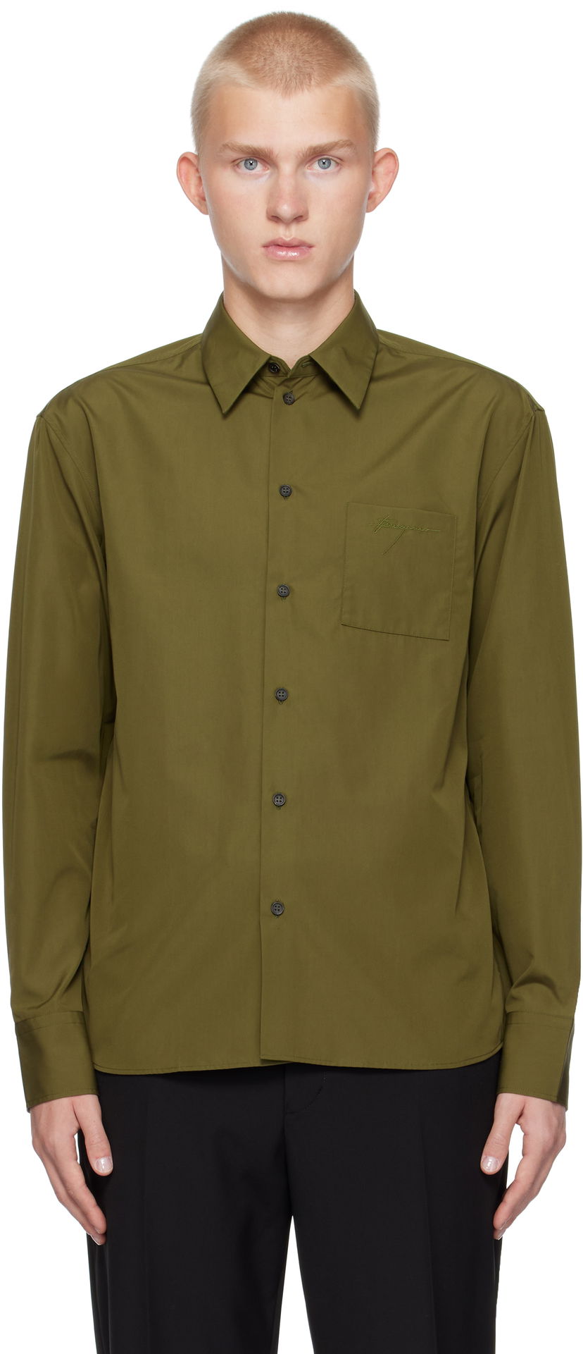Paita FERRAGAMO Long Sleeved Shirt Vihreä | 777498