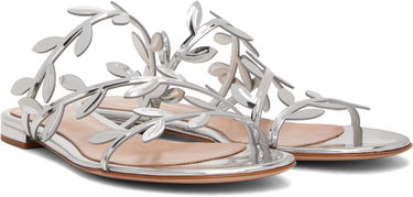 Tennarit ja kengät Gianvito Rossi Flavia 05 Leaf Detail Slide Sandals Metallinen | G15680-05RIC-MET, 3