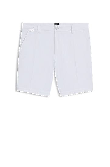 Shortsit BOSS Slim-Fit Stretch Cotton Shorts Valkoinen | 50543951