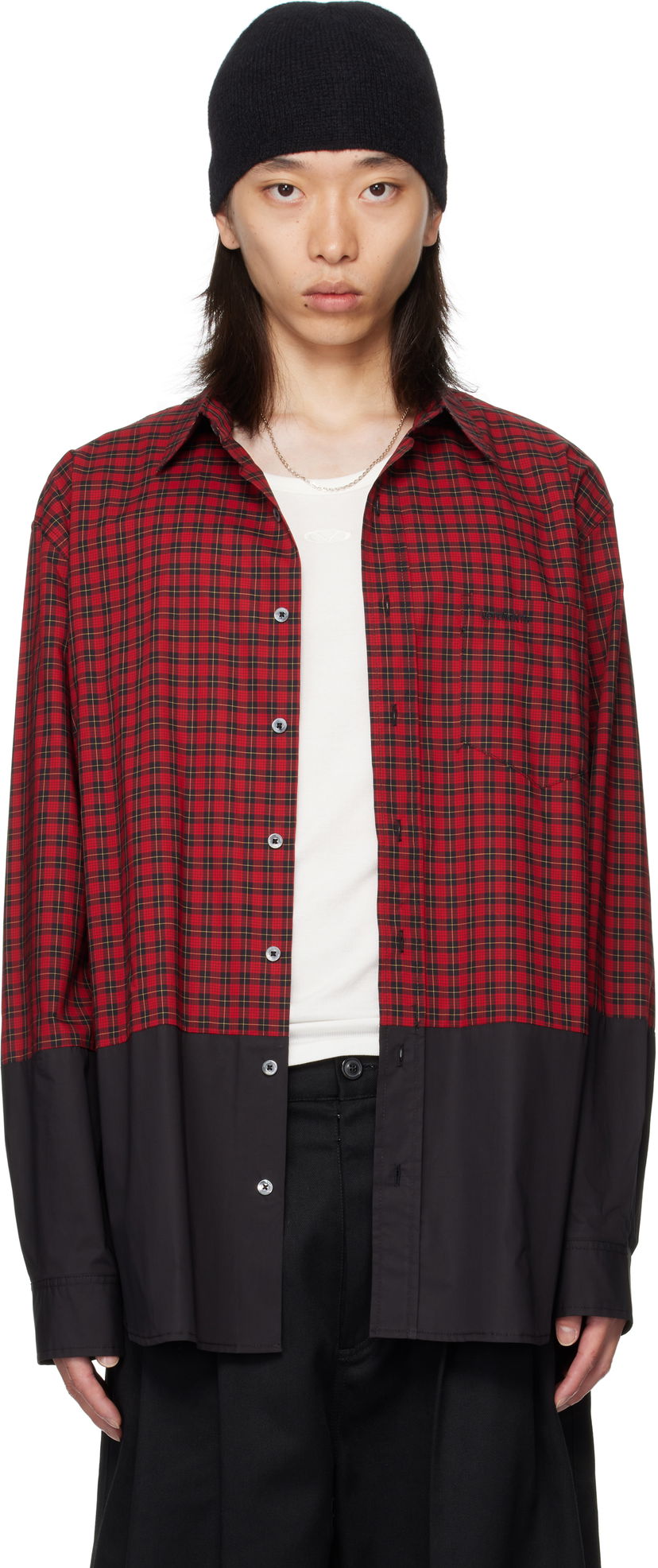Paita VETEMENTS VETEMENTS Splitted Plaid Shirt Punainen | UH76SH630RB