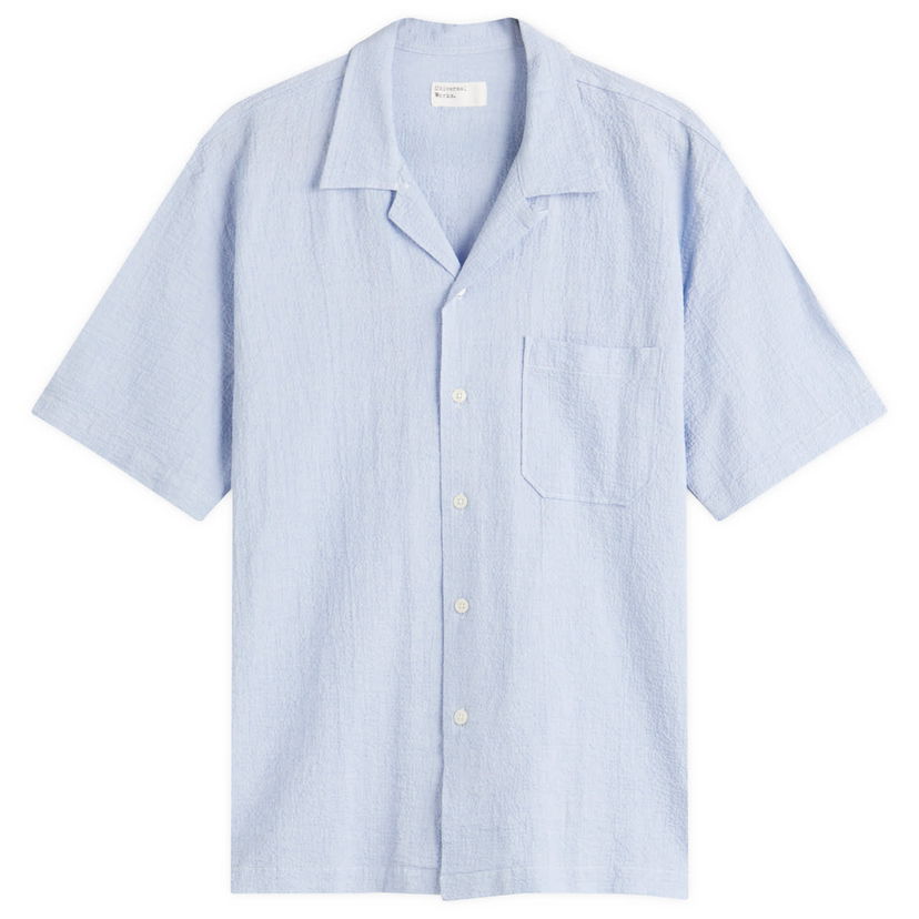 Paita Universal Works Universal Works Seersucker Road Shirt, Size Large Sininen | 32656-PAB