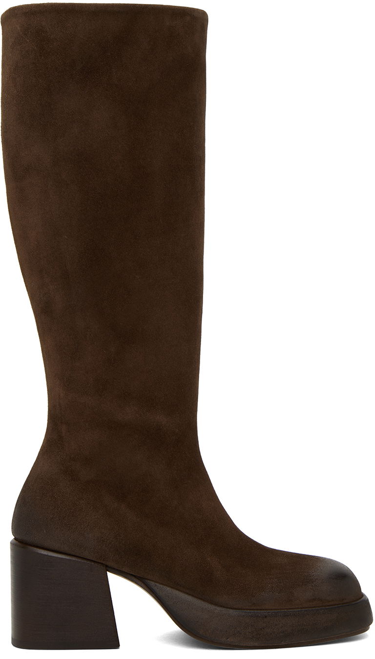Vaatteet Marsèll Marsèll Plattino Suede Tall Boots Ruskea | MW7021 098