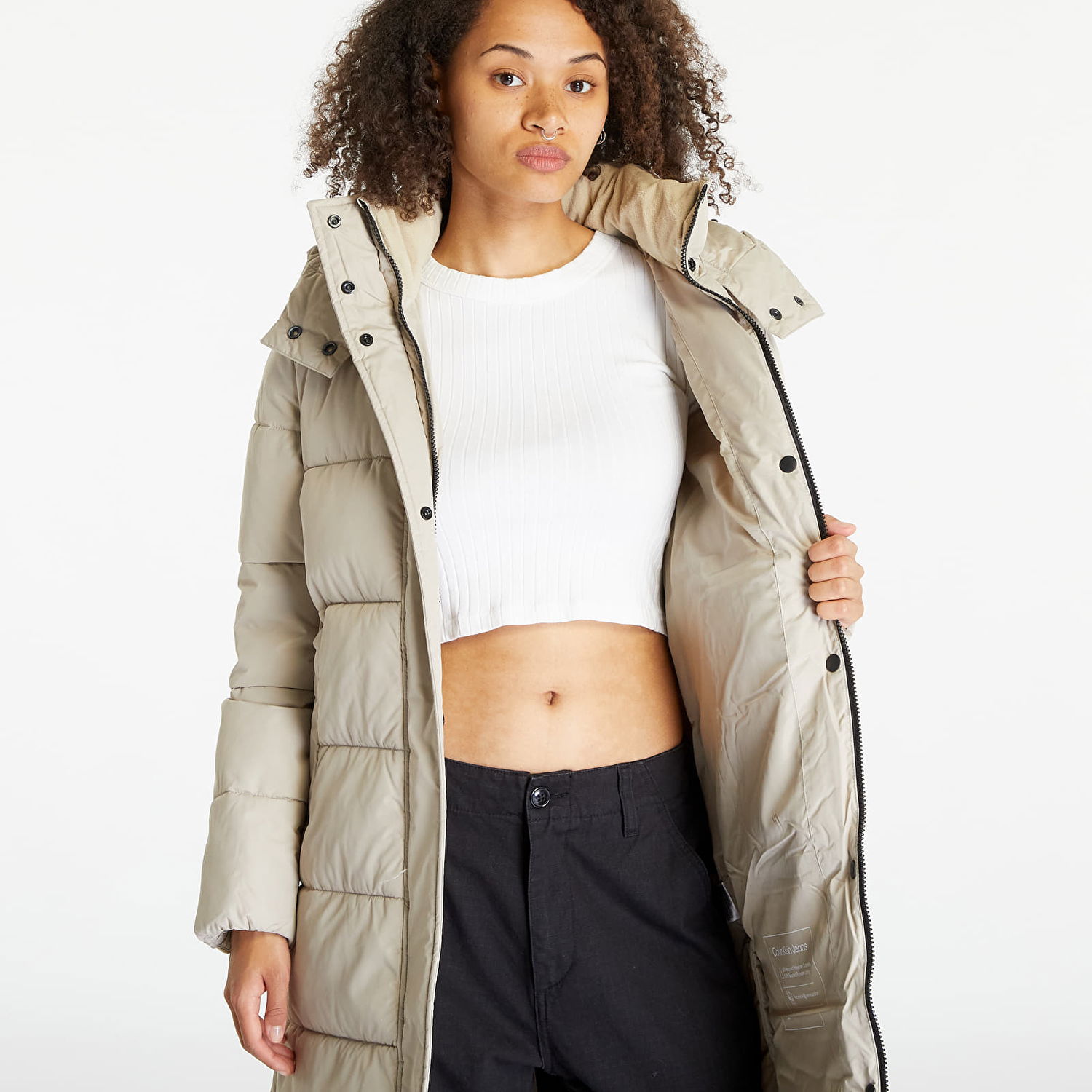 Takit CALVIN KLEIN Monologo Non Down Jacket Beige | J20J221897 PED, 1