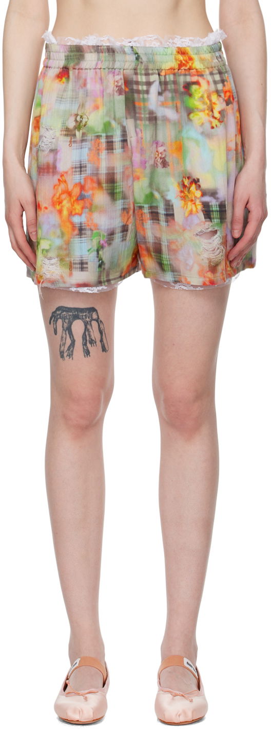 Shortsit Collina Strada Collina Strada Odeon Floral-Print Lace-Trim Shorts Monivärinen | XX6017