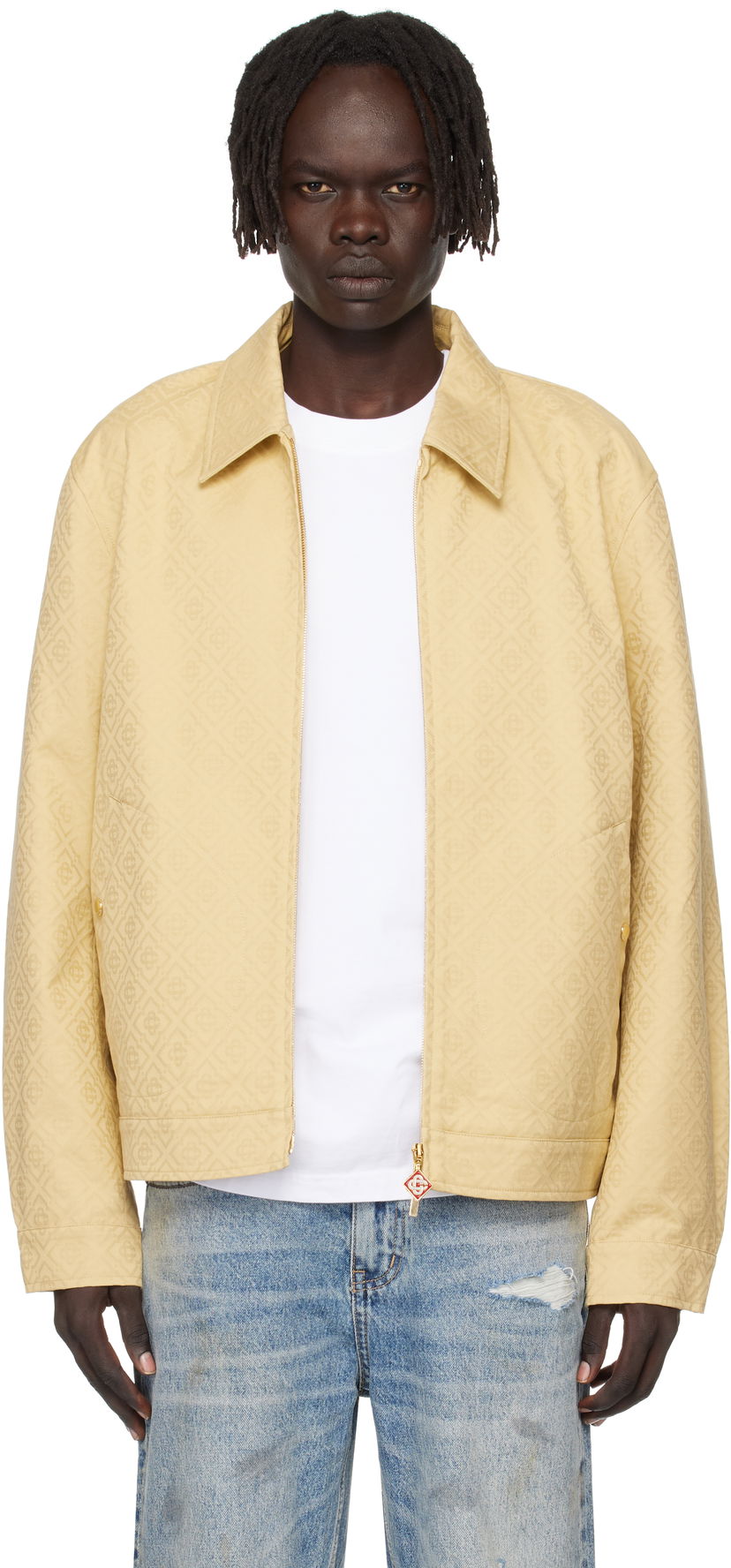 Takki Casablanca Casablanca Monogram Jacquard Jacket Keltainen | MPF25-JK-378-01