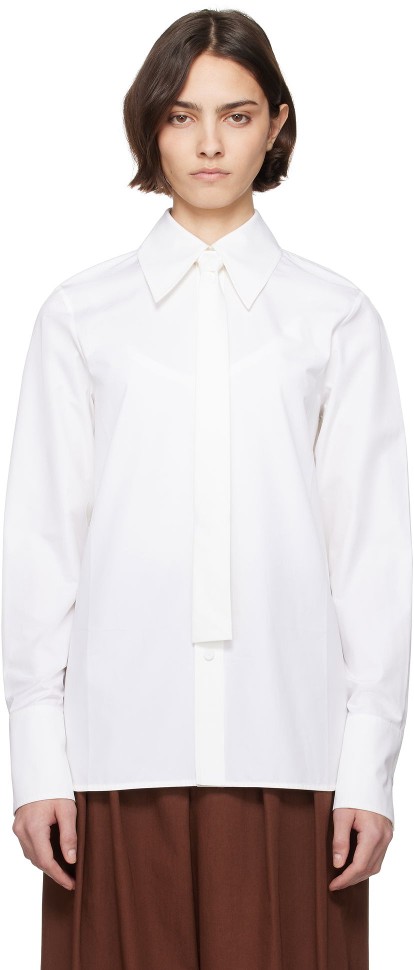 Paita Jil Sander Jil Sander Cotton Poplin Tie Shirt Valkoinen | J03DL0196_J45002