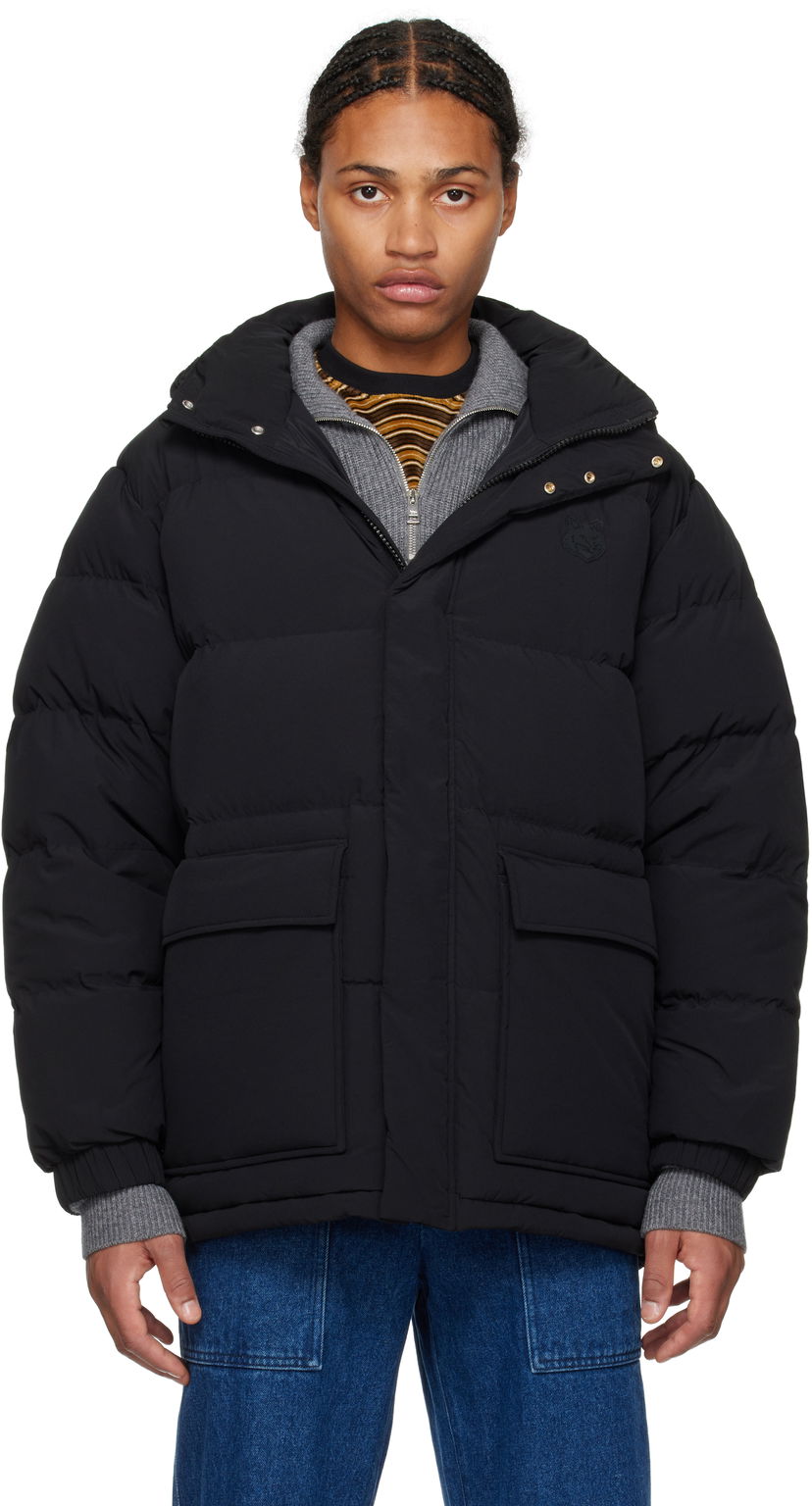 Puffer takki MAISON KITSUNÉ Hooded Down Puffer Coat Musta | NM02209WQ4031