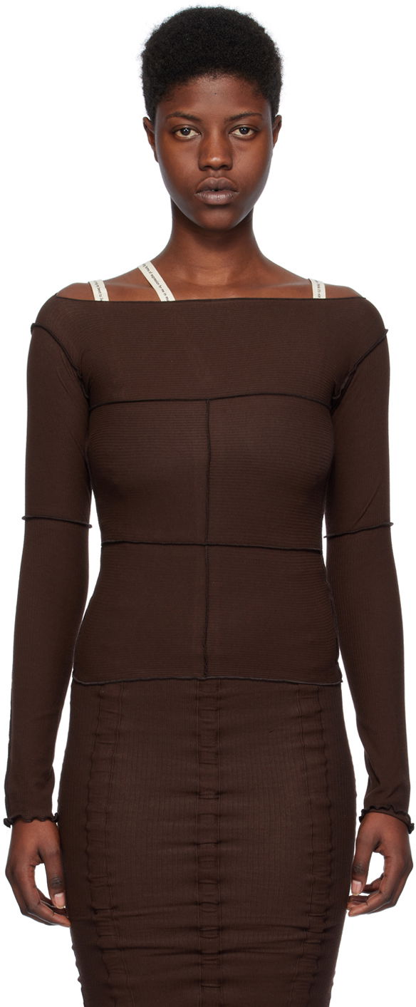 T-paita Baserange Cinder Long Sleeve Top Ruskea | TOCL-RB-SP24