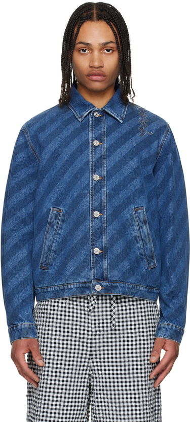 Takki Marni Marni Striped Denim Jacket Sininen | JUJU0050S0 USCX36, 0