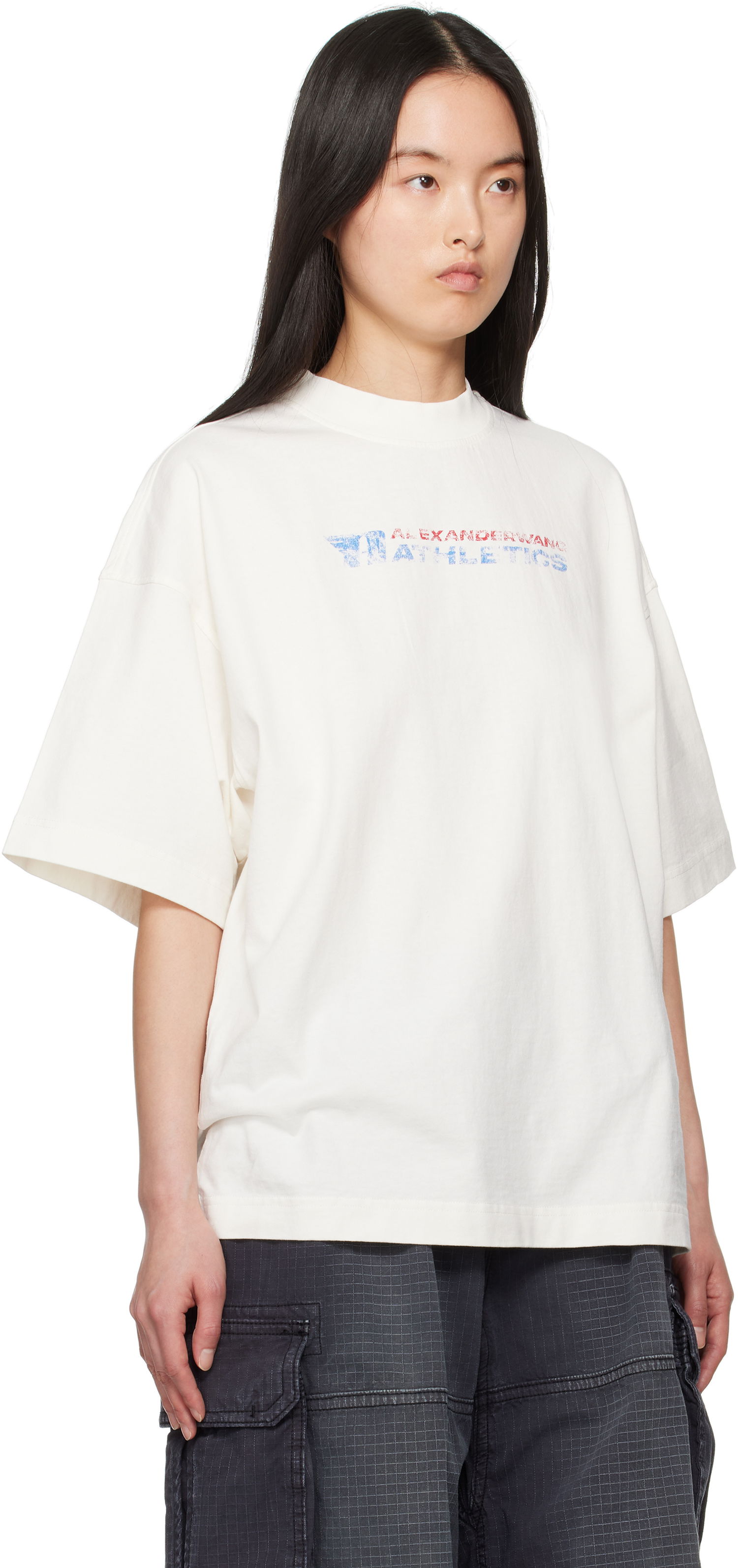 T-paita Alexander Wang Alexander Wang Logo-Print T-Shirt Valkoinen | UCC2251835, 1