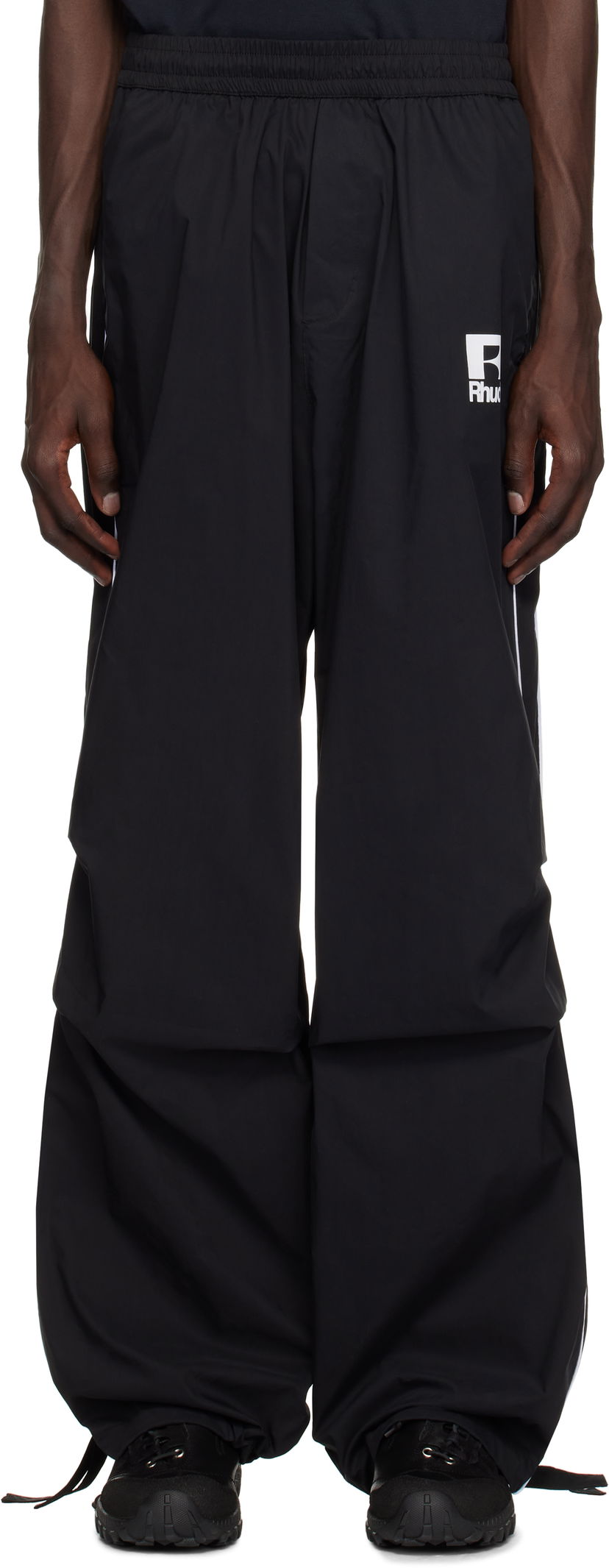 Verryttelyhousut Rhude Rhude Piping Parachute Track Pants Musta | RHPS25PA02005