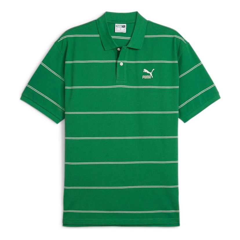 Poolopaita Puma TEAM Striped Polo Shirt Vihreä | 627122-86