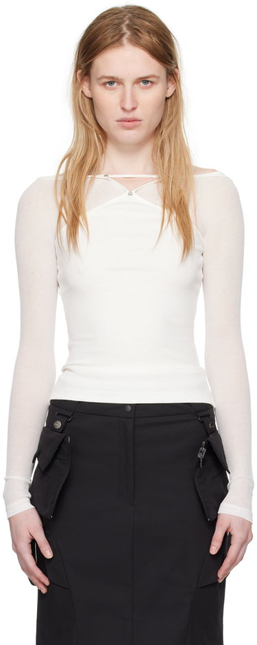 Tankkitoppi Dion Lee Pierced Long Sleeve T-Shirt Valkoinen | C3186SS24, 0