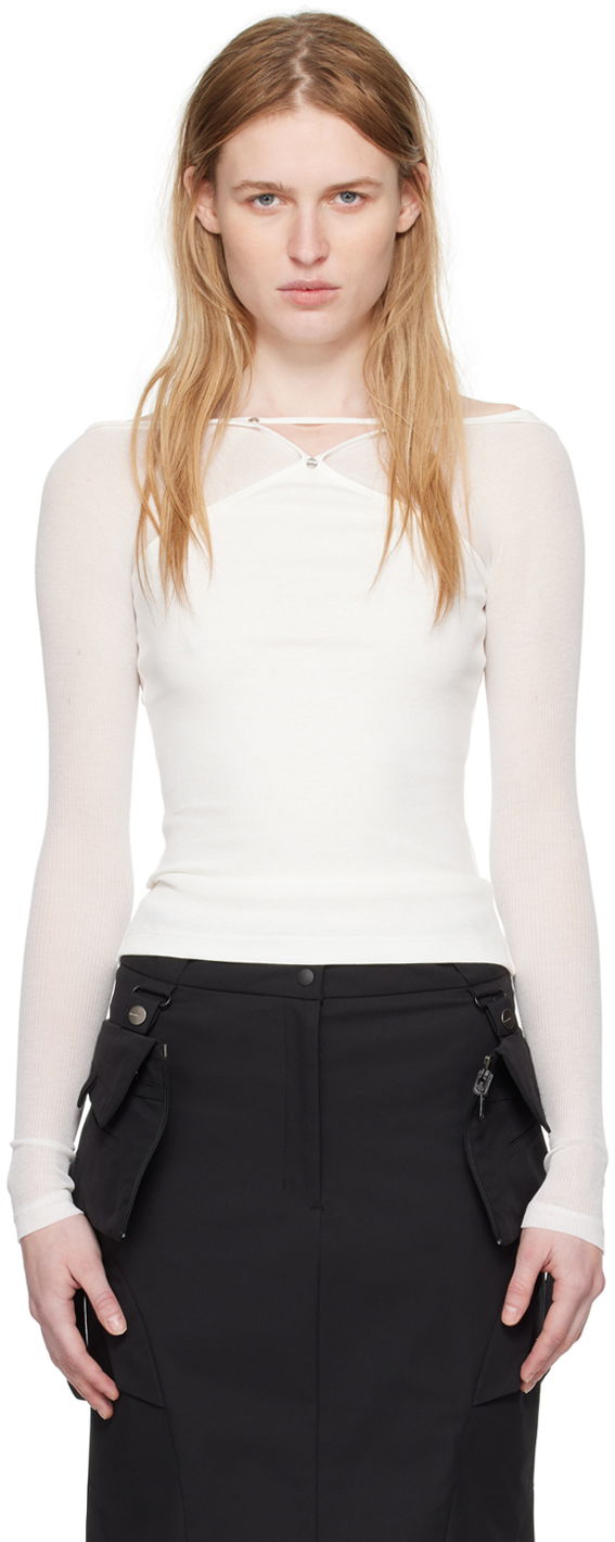 Tankkitoppi Dion Lee Pierced Long Sleeve T-Shirt Valkoinen | C3186SS24