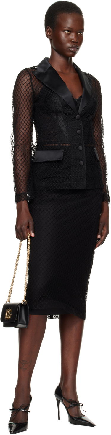 Käsilaukku Dolce & Gabbana 'Dolce' Mesh Tuxedo Jacket Musta | F27BUT HLM83, 3