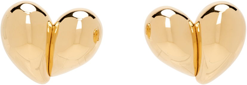 Korvakorut Bottega Veneta Bottega Veneta Gold Tone Split Heart Clip-On Earrings Keltainen | 838156 VAHU0