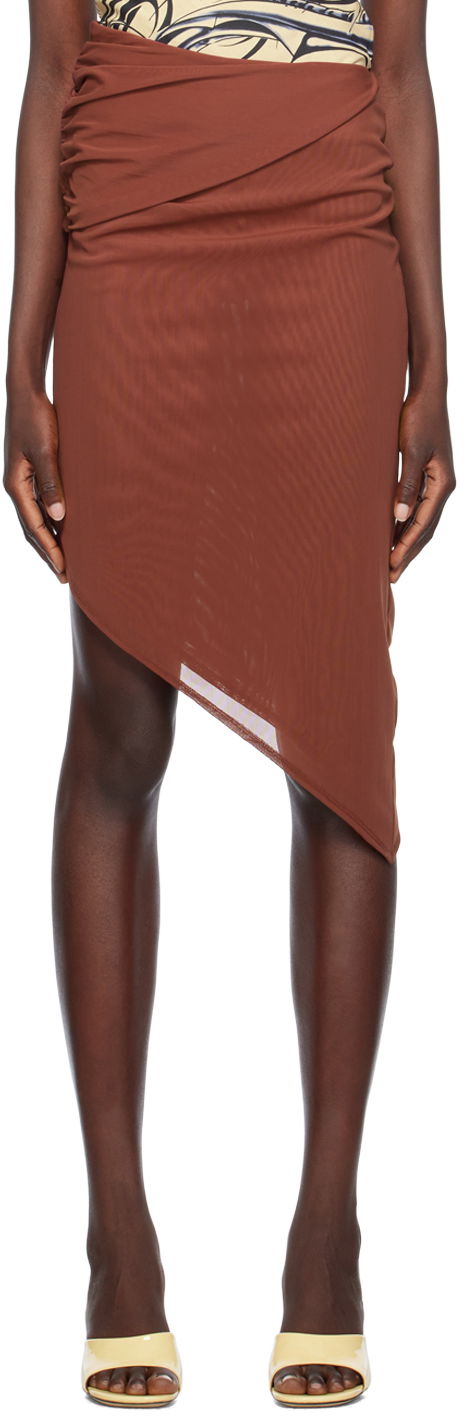 Hame Miaou Miaou Mona Asymmetrical Skirt Ruskea | 4040PM3SAB