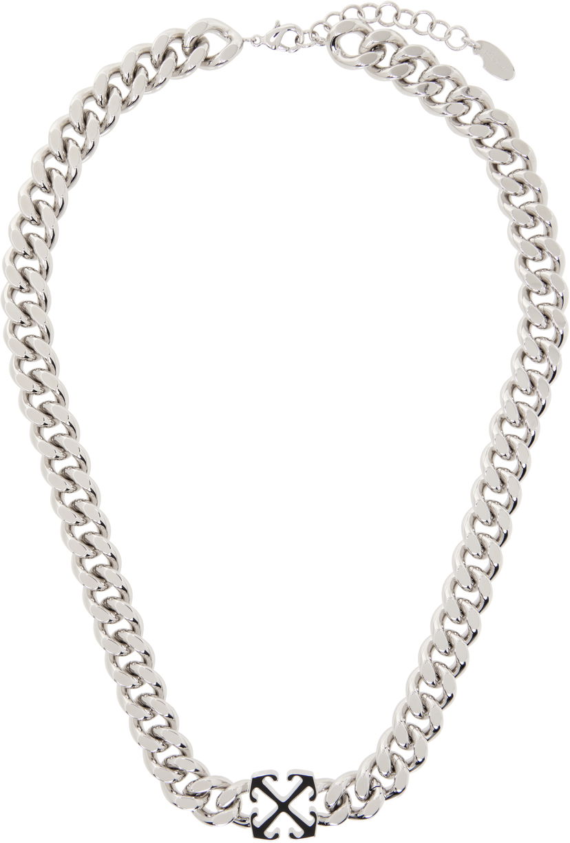 Kaulakoru Off-White Chain Necklace With Enamel Arrow Metallinen | OMOB156C99MET0017210