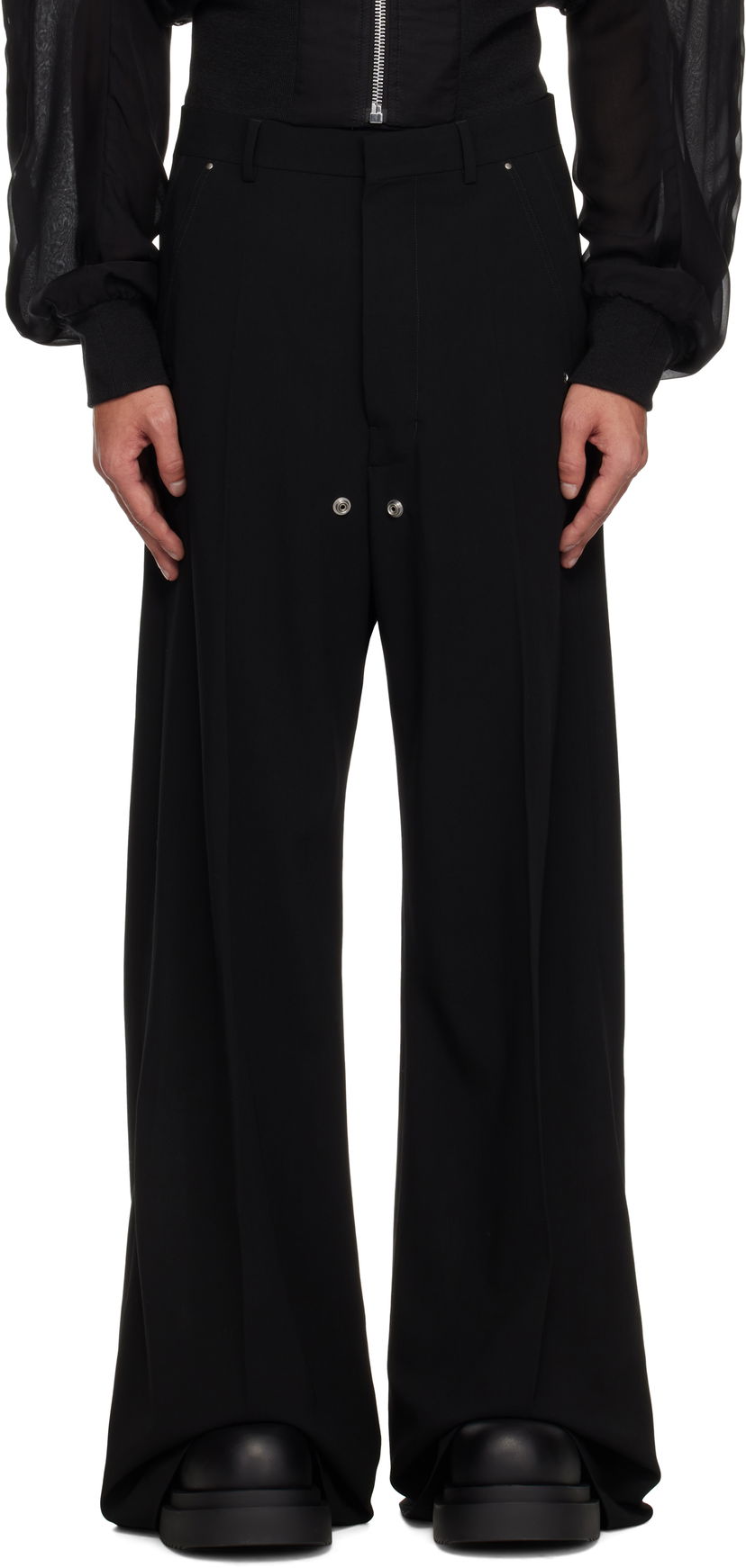 Housut Rick Owens Rick Owens Hollywood Tailored Belas Trousers Musta | RU01E5353 WLP