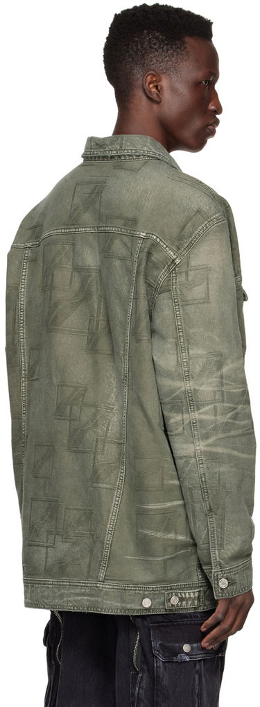 Takki We11done We11done Jacquard Logo Denim Jacket Vihreä | WD-DJ1-22-366-U-KK, 2