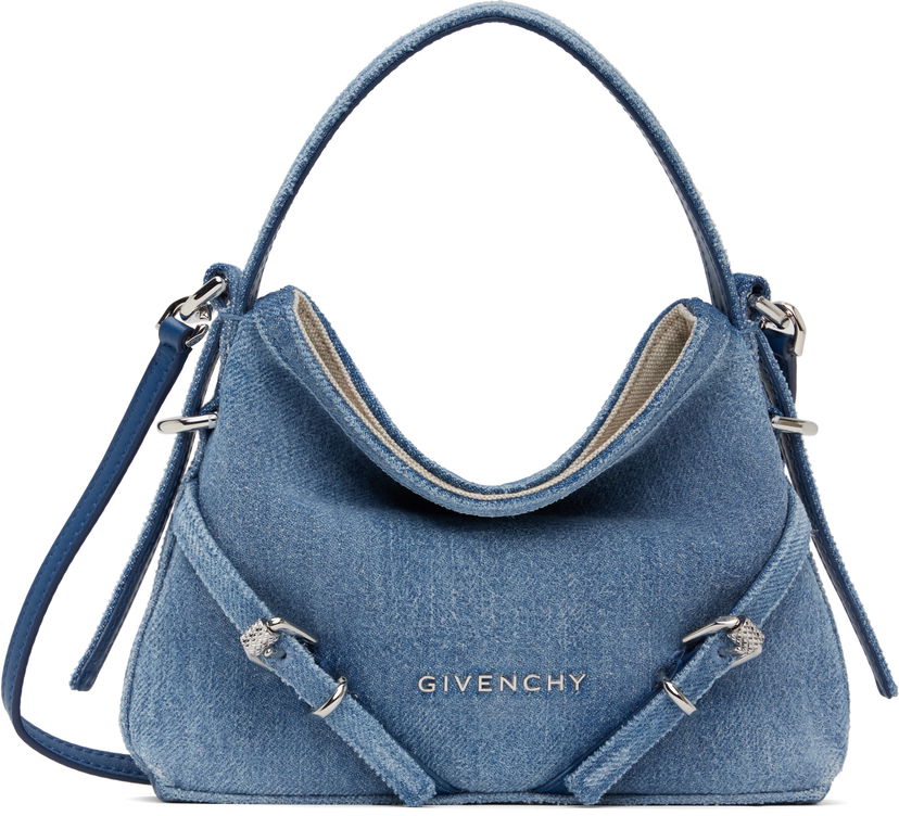 Käsilaukku Givenchy Givenchy Nano Voyou Denim Shoulder Bag Sininen | BB60NHB27U420