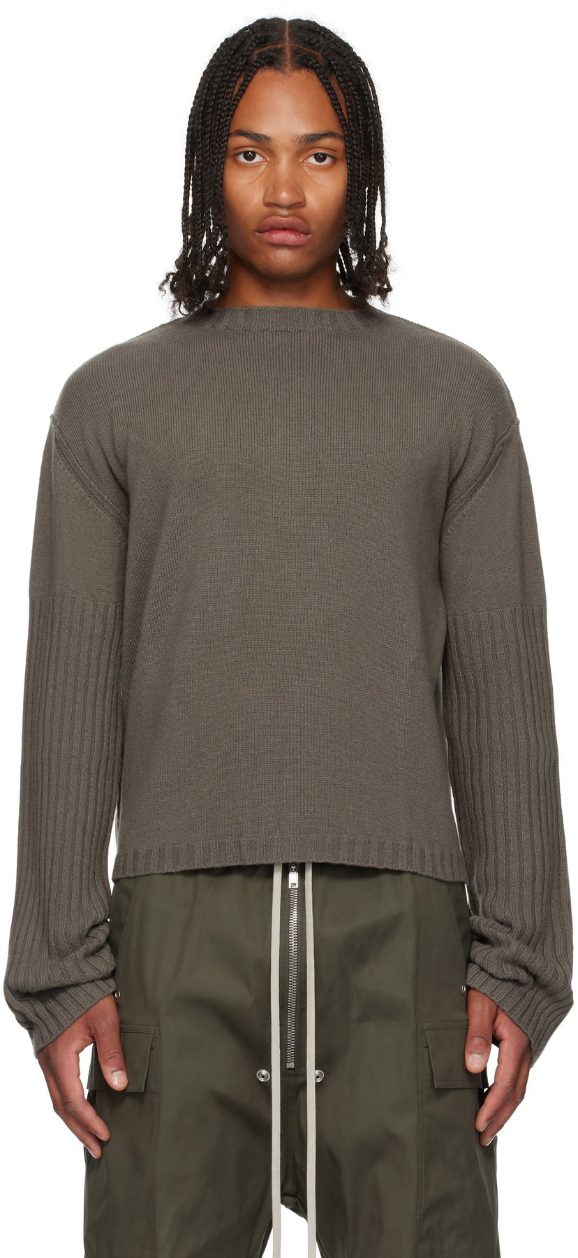 Villapaita Rick Owens Rick Owens Gray Concordians Round Neck Sweater Harmaa | RU02E1665 KLWS