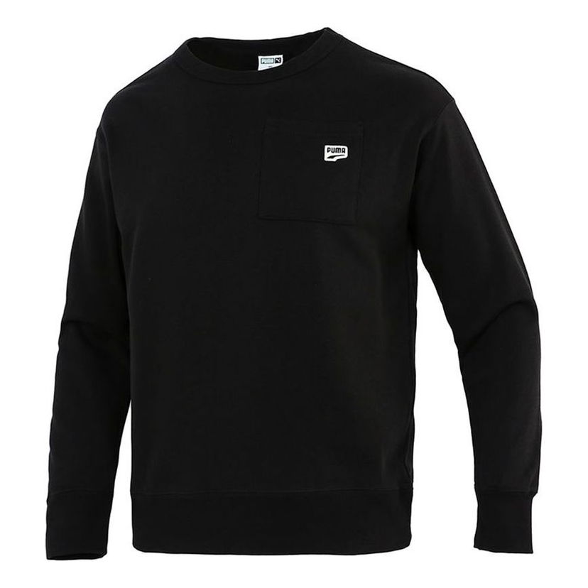 Villapaita Puma Puma Pocket Label Knit Pullover Musta | 533036-01