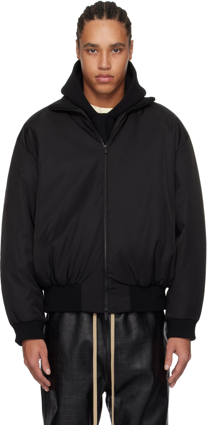 Bomber-takki Fear of God Fear of God Nylon Wool Bomber Jacket Musta | FGE230-326NYW