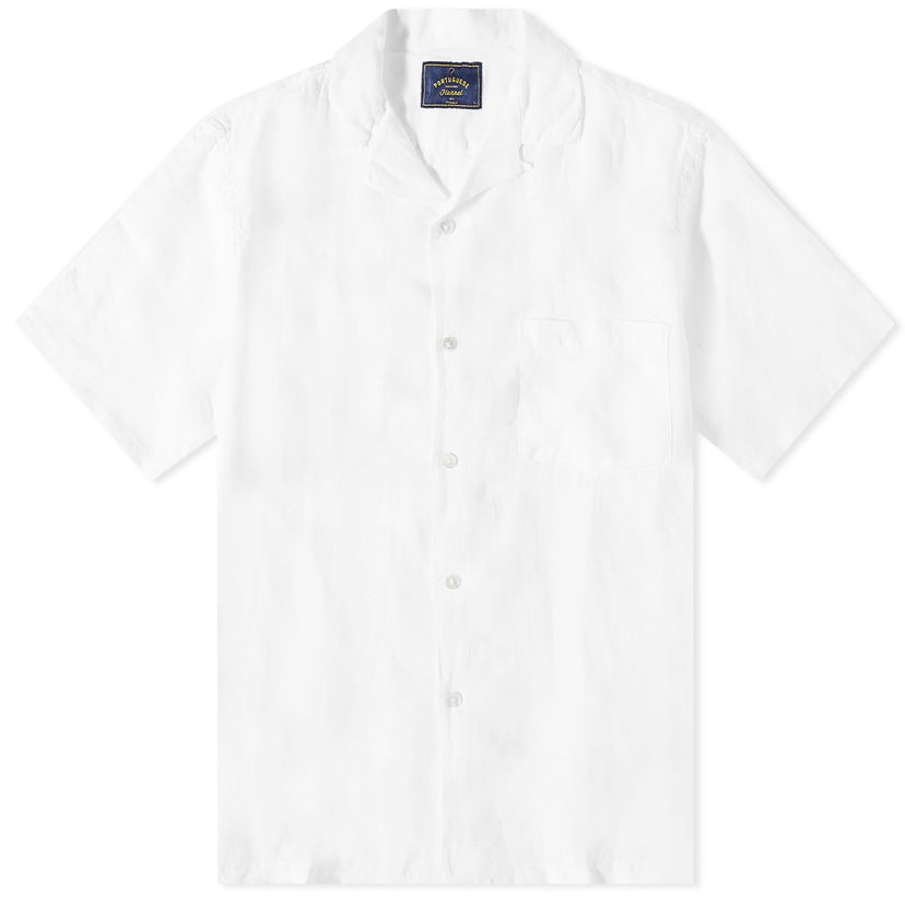 Paita Portuguese Flannel Portuguese Flannel Linen Camp Vacation Shirt Valkoinen | SS23-0100WHT
