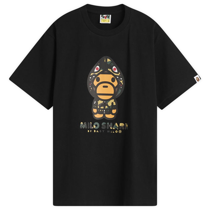 T-paita BAPE 1st Camo Milo Shark T-Shirt Musta | 002TEL801004M-BYE
