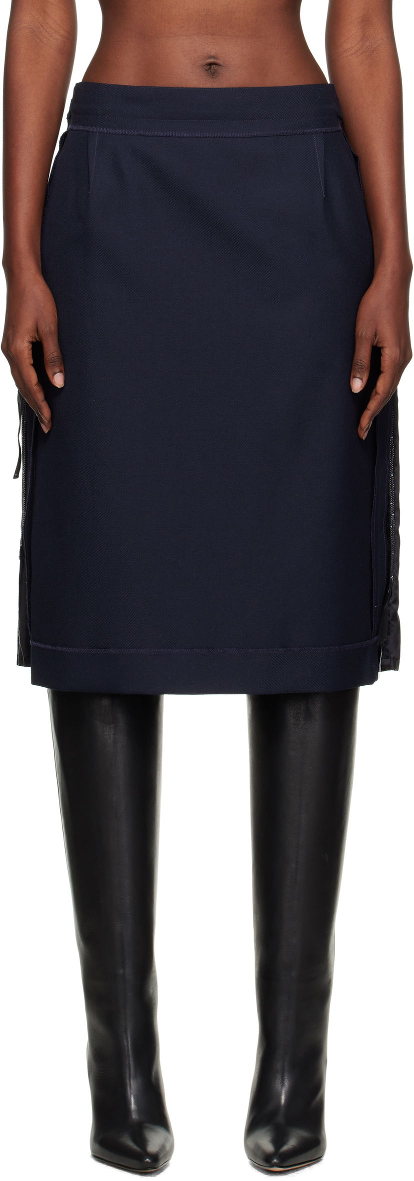 Hame Maison Margiela Maison Margiela Reverse Midi Skirt Tummansininen | S51ME0045 MTN107