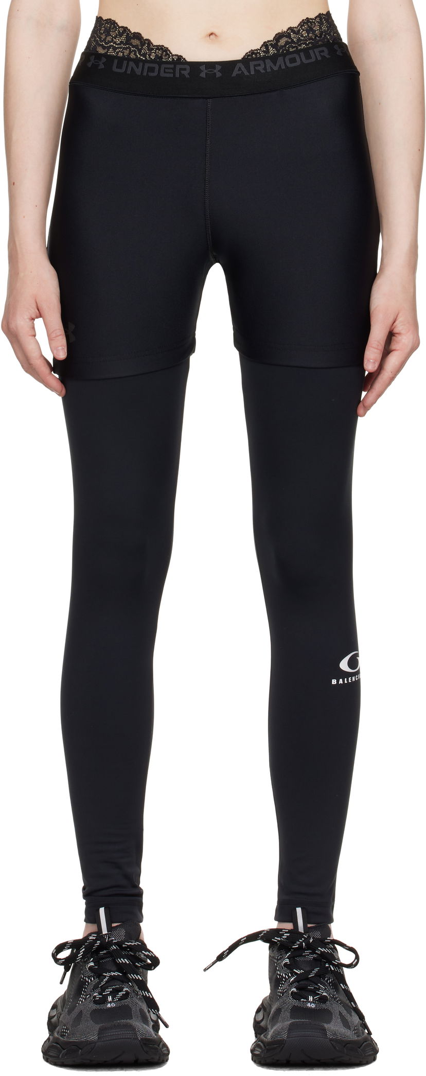 Leggingsit Balenciaga Under Armour Edition Layered Leggings by Balenciaga Musta | 815860 TRVY2