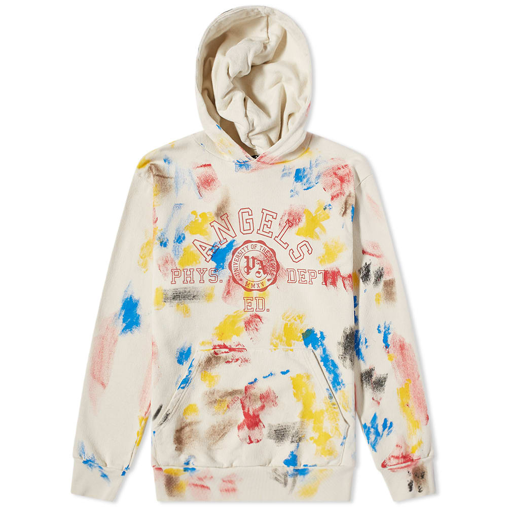 Huppari Palm Angels Printed College Logo Popover Hoodie Beige | PMBB058S22FLE0210325, 0