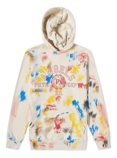 Huppari Palm Angels Printed College Logo Popover Hoodie Beige | PMBB058S22FLE0210325
