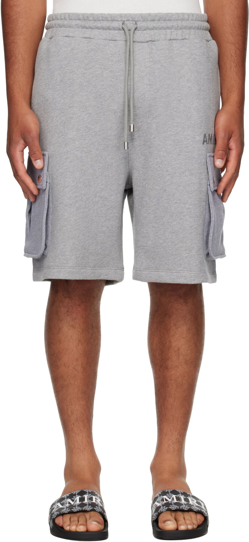 Shortsit AMIRI AMIRI Stencil Cargo Shorts Harmaa | AMJYSH1045
