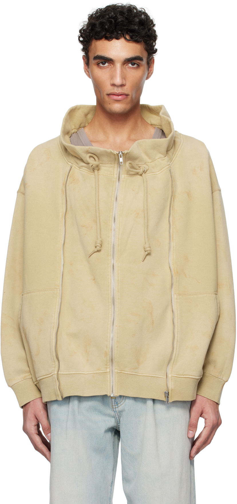 Huppari R13 R13 Paperbag Zip-Up Sweatshirt Beige | R13WK347-001BF