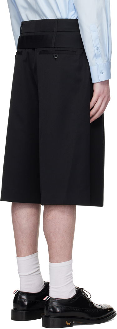 Shortsit Simone Rocha Simone Rocha Wide Leg Multi Belt Loop Shorts Musta | 4160 1217, 2
